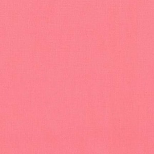 May include: A solid coral-colored fabric with a subtle woven texture. The material has a consistent hue across the surface, providing a smooth and uniform appearance. This textile is suitable for various crafting and sewing projects.
