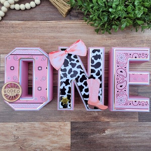 My 1st Rodeo Party Decor | Pink Rodeo 3D Letters | Cowgirl Party Decor| Paper Letters (No Wood)| Cowgirl decor | Pink Bandana Decor