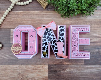 My 1st Rodeo Party Decor | Pink Rodeo 3D Letters | Cowgirl Party Decor| Paper Letters (No Wood)| Cowgirl decor | Pink Bandana Decor