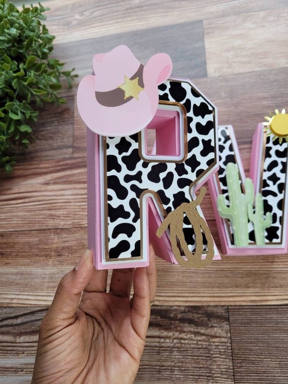 Rodeo 3D Name Paper Letters Rodeo Cowgirl Farm Paper | Etsy