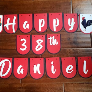 Rooster Party Decorations |Rooster Birthday Banner | Custom Farm Birthday Banner | Rooster Banner | Farm Birthday Banner