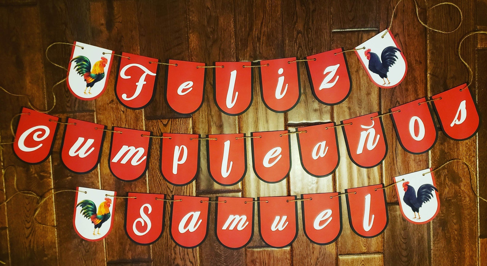 Decoraciones de fiesta de gallos / Gallo cumpleaños banner / - Etsy España