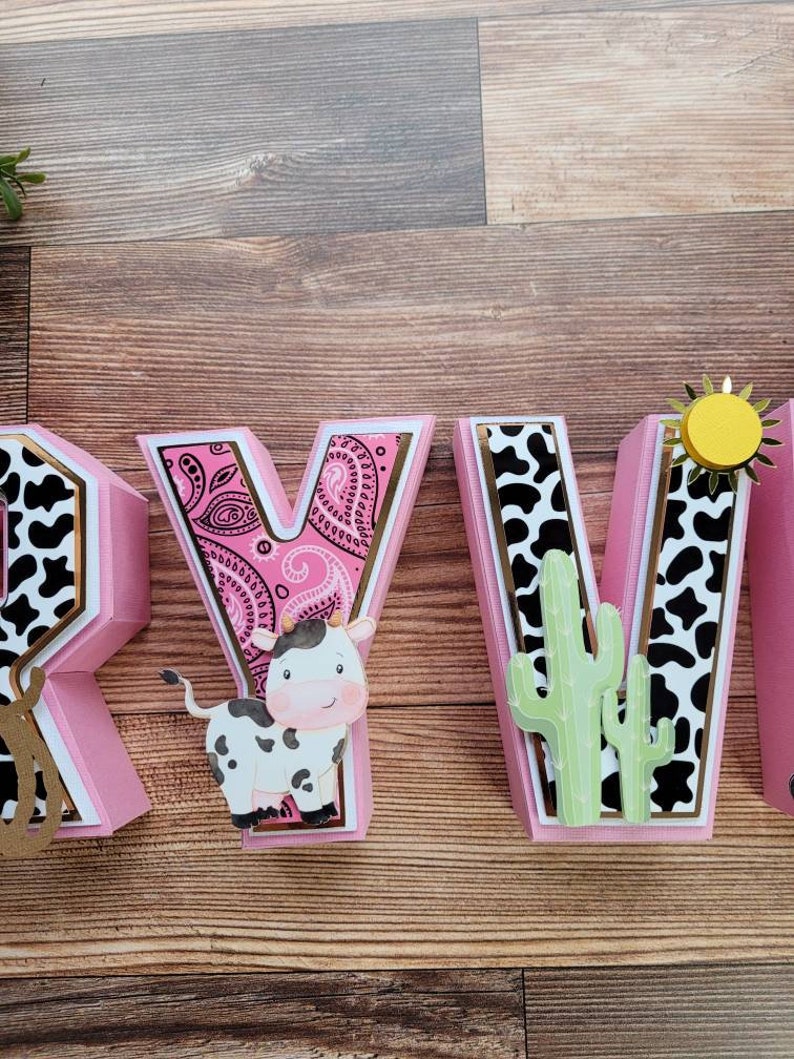 Rodeo 3D Name Paper Letters Rodeo Cowgirl Farm Paper - Etsy
