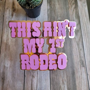 This Ain&#39;t My 1st Rodeo Cake Topper | Cowgirl Cake Topper | Ain&#39;t my First Rodeo Cake Topper | Cowgirl Birthday Decor | Yee-Haw Cake Topper