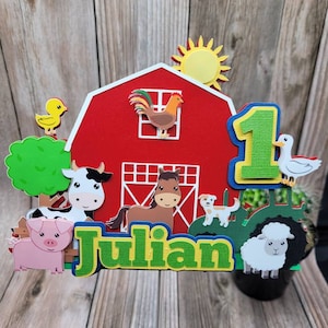 Farm Cake Topper | Old McDonald Farm Cake Topper | Farm Themed Party Decor | Barn Animals | Farm Party Decorations | Banyard Party Decor