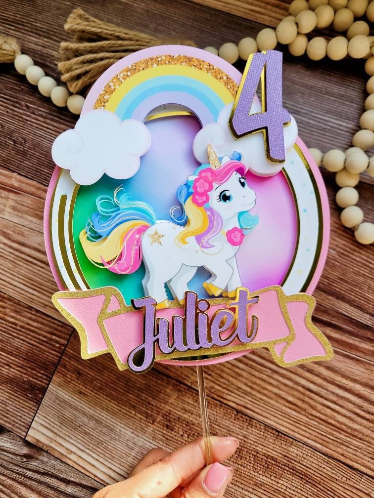 Einhorn Cake Topper | Einhorn Party | Einhorn Geburtstag | Einhorn Horn Cake Topper | Regenbogen Cake Topper