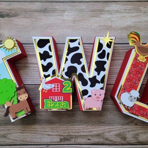 Old McDonald Farm 3D Paper Letters | Farm 3D Letters | Paper Letters (No Wood)| Farm Party Decor | Barn Animals | Farm Party Decor