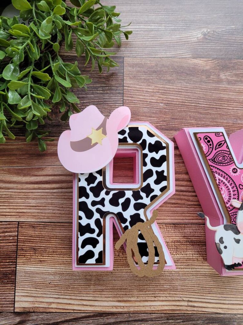 Rodeo 3D Name Paper Letters Rodeo Cowgirl Farm Paper - Etsy