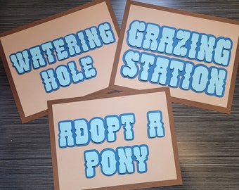 Rodeo Party Signs | Grazing Station Sign Party Decor | Cowgirl Cowboy decor | Rodeo Table Party Signs Decorations