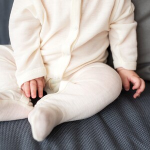 Soft Merino Wool Jumpsuit Natural Merino Overall Organic Merino Baby Romper Thin Wool Bodysuit Knitted Wool Unisex Baby Onesies image 3
