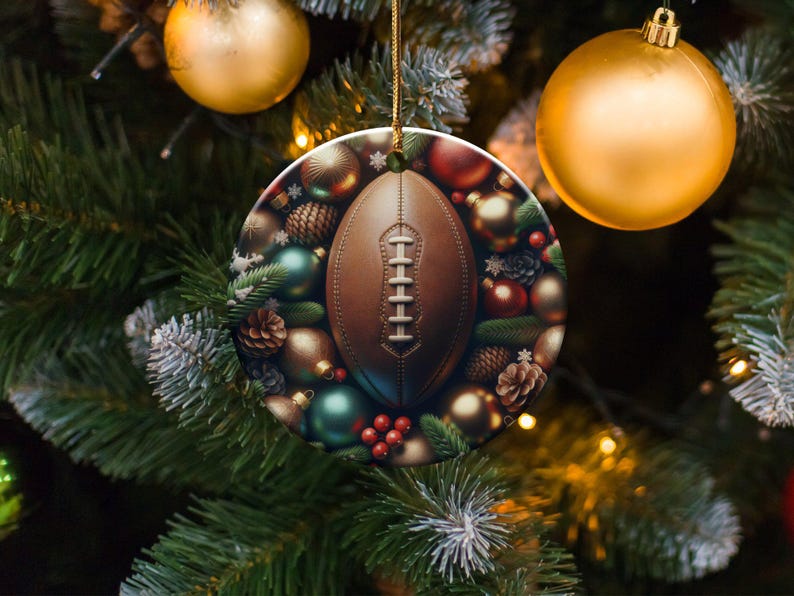 Football Christmas Ornament, Sportsthemed Holiday Decorations, Unique