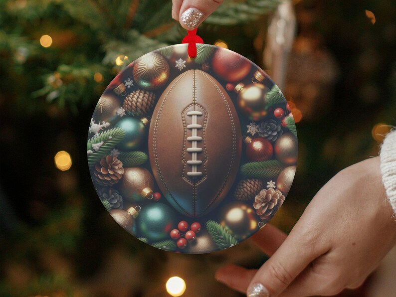 Football Christmas Ornament, Sportsthemed Holiday Decorations, Unique