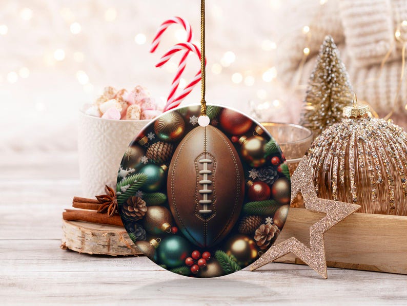 Football Christmas Ornament, Sportsthemed Holiday Decorations, Unique