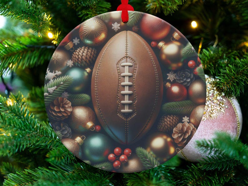 Football Christmas Ornament, Sportsthemed Holiday Decorations, Unique