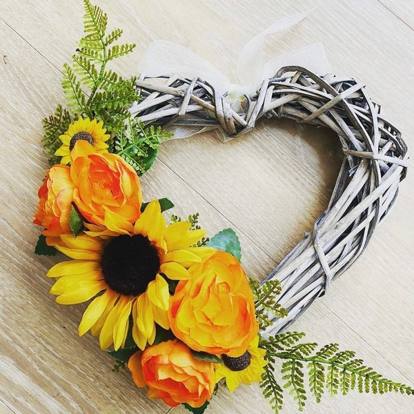 Sunflower heart wreath