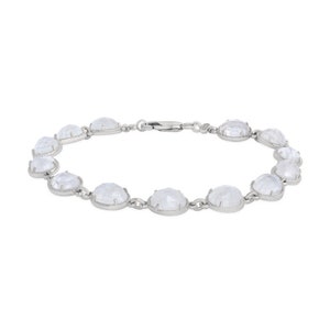 Sterling Silver Moonstone Bracelet – Genuine Moonstone Charm Bracelet for Women