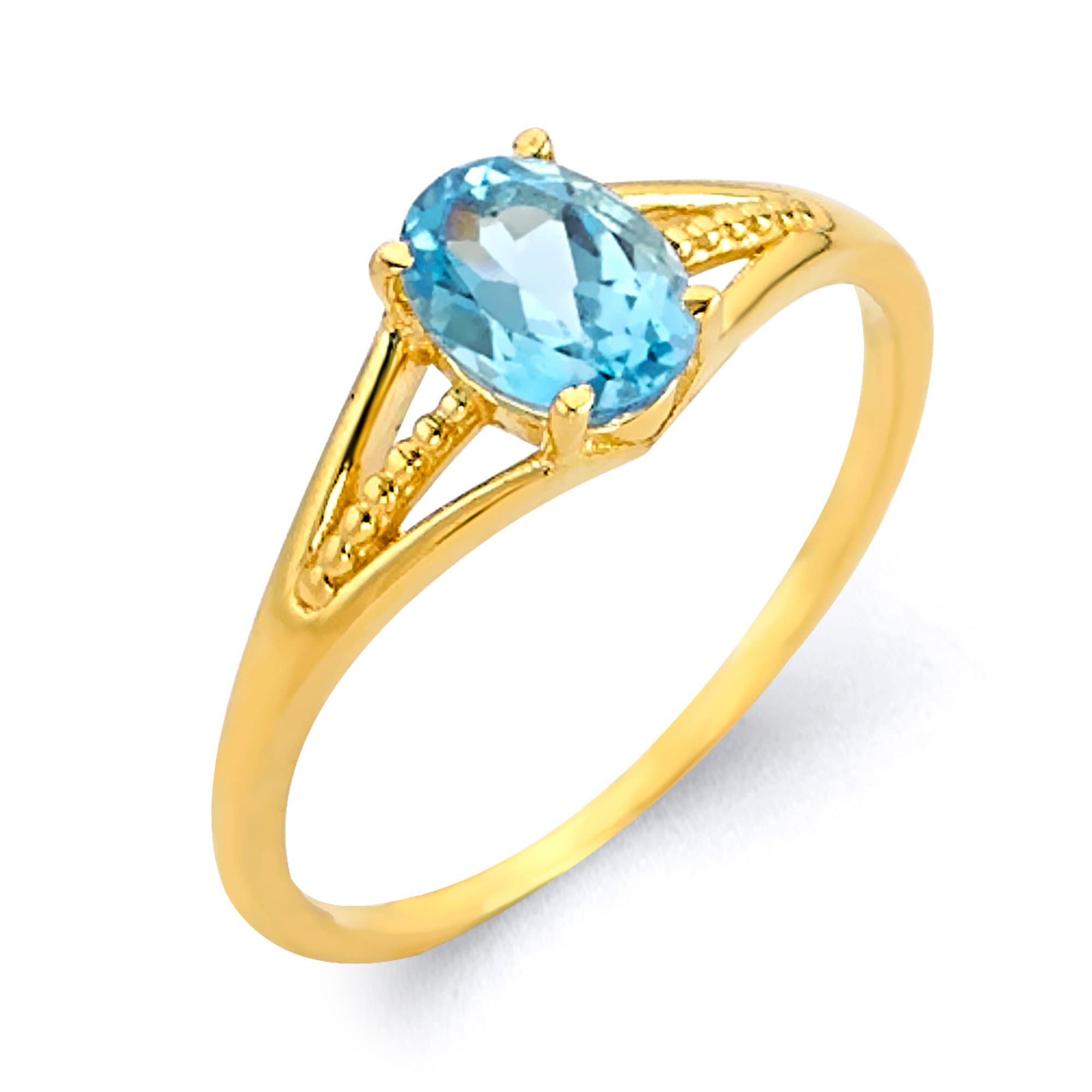 10k Yellow Gold October Birthstone Ring - Oval Pink CZ With White Topaz, Size 11.5 - View #10