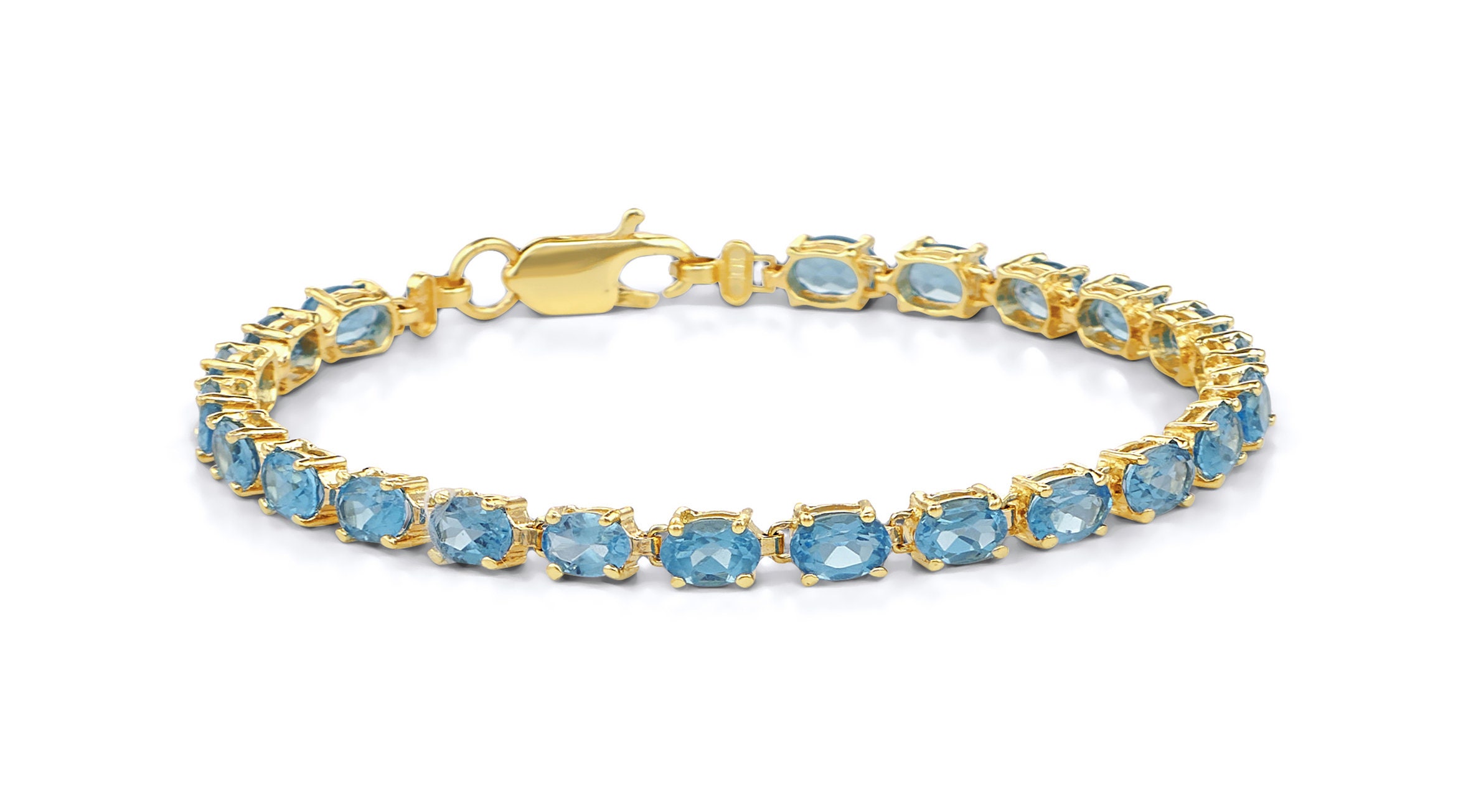 Gold blue topaz best sale bracelet