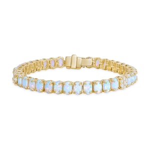 Opal and Diamond Gold Bracelet, October Birthstone Bracelet, Opal Bracelet With Diamonds, Solid Gold Women&#39;s Bracelet