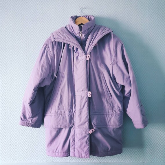 80's Violet Puffer / Parka Coat
