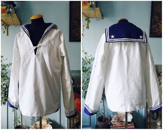 90's Navy Sailor Top