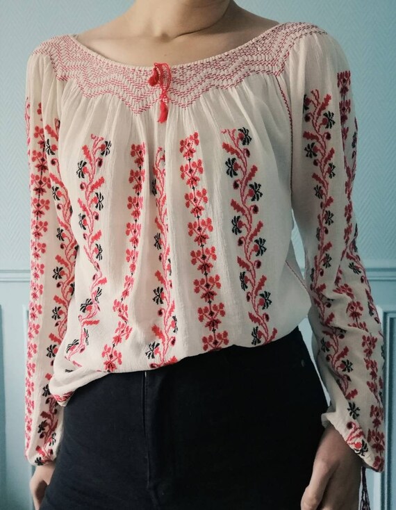 Vintage Hungarian Hippy Blouse