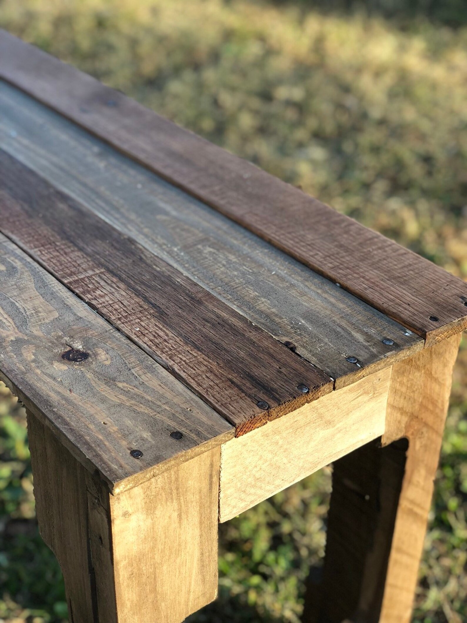 Image showcasing Reclaimed Wood Bench - Etsy