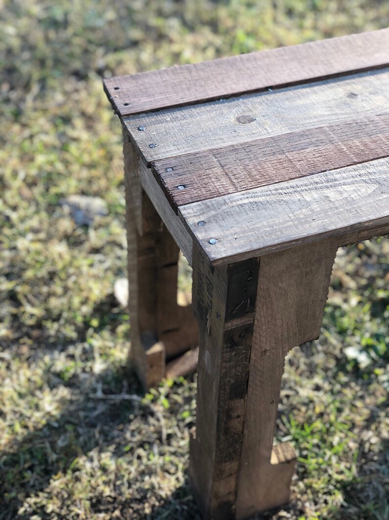 Image showcasing Reclaimed Wood Bench - Etsy