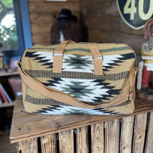 Brown, Black & Green Aztec Duffel