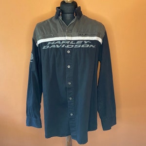 Mens motorcycle vintage biker long sleeve shirt