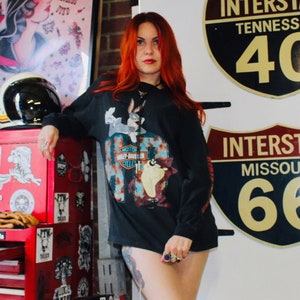 Long sleeve black Loony T biker tshirt