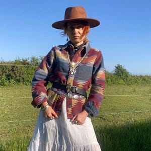 Aztec pattern western jacket