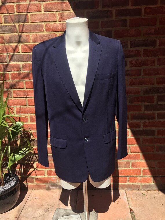 Mens Vintage 50s Dark blue gabardine suit