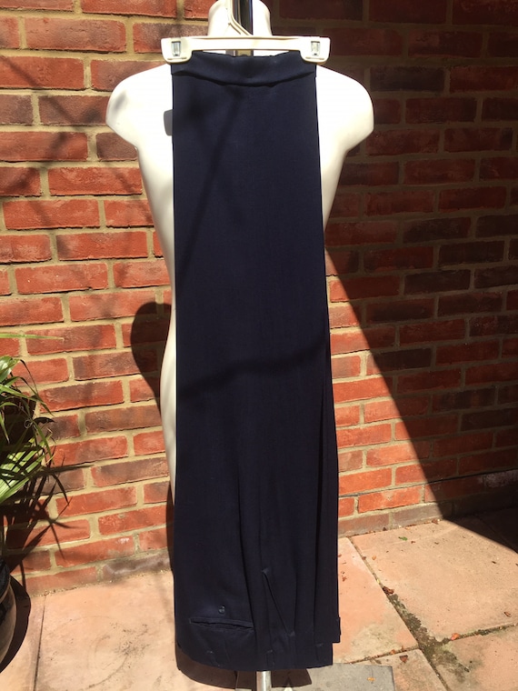 Mens Vintage 50s Dark Blue Gabardine suit pants