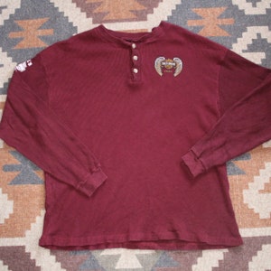 Ribbed burgundy Harley biker jersey