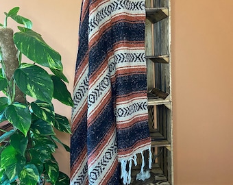 Manta Mexicana Tierra Natural Super Falsa Marrón Óxido Beige