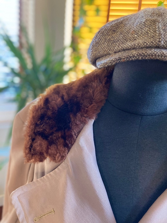 Mens Vintage 40s Long Storm Coat With Fur Collar - Etsy