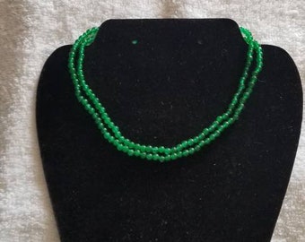 Green Agate Bead Necklace