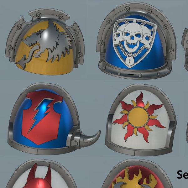 30-100x Custom Shoulderpad Pauldrons , Space marines, pour miniatures de 28mm (warhammer, warmachine, ect.) Primaris sculpté