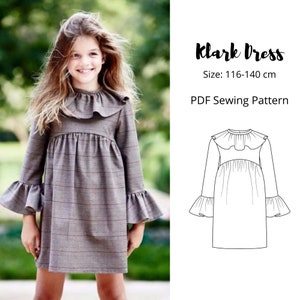 Dress for girls PDF Sewing Pattern | Instant download | Klark Dress