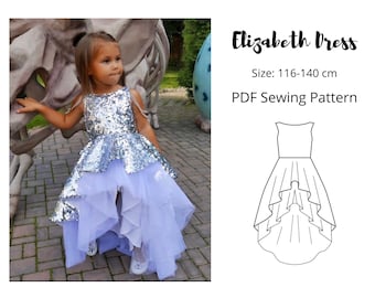 Unique Flower Girl Dress Pattern | Party Dress PDF | Instant Download