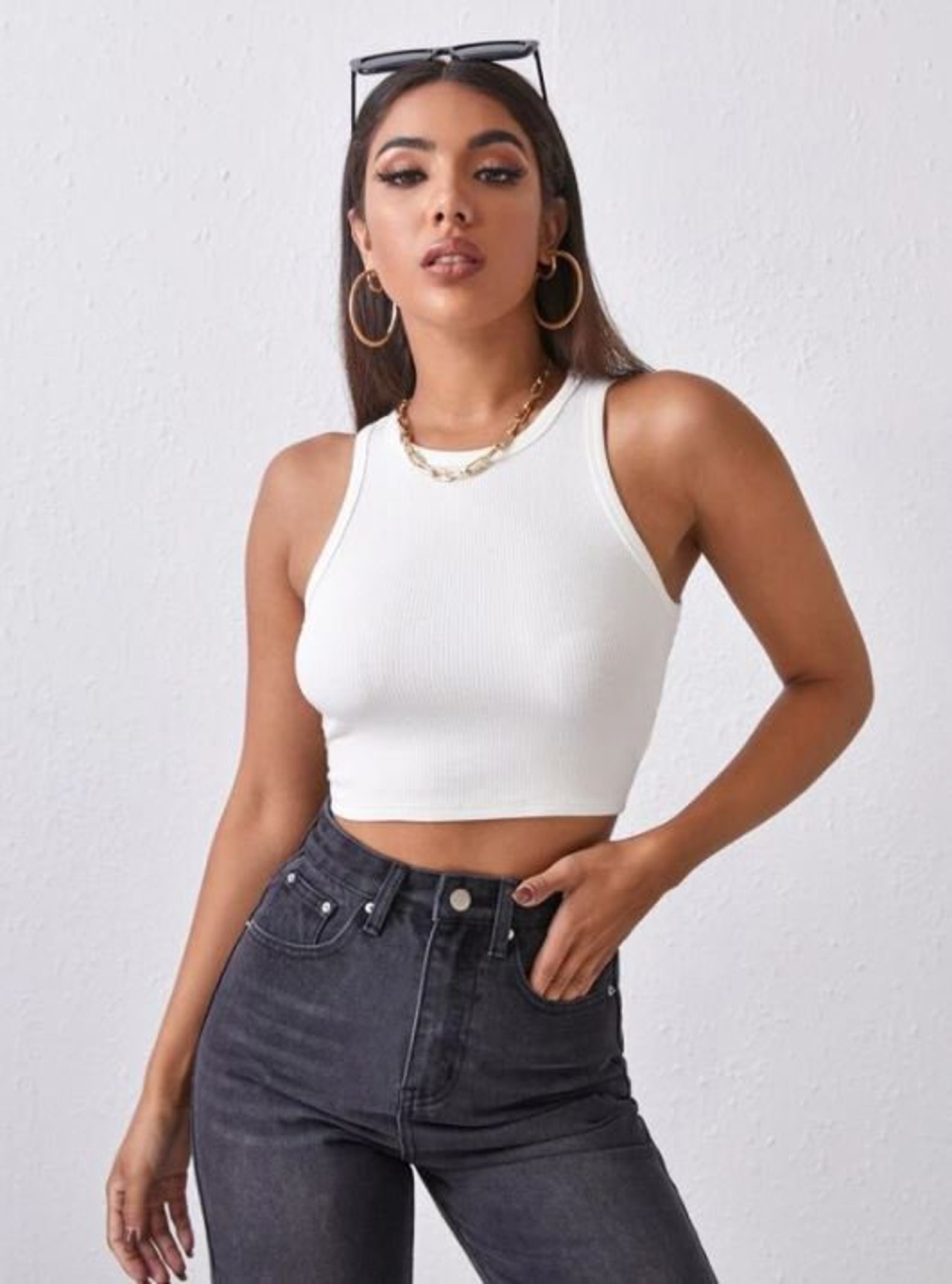 Ribbed Knit Crop Tank Top PDF Sewing Pattern Women's Etsy