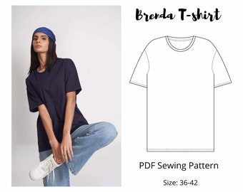 Basic Relaxed Fit T-shirt Sewing Pattern | PDF | Instant download