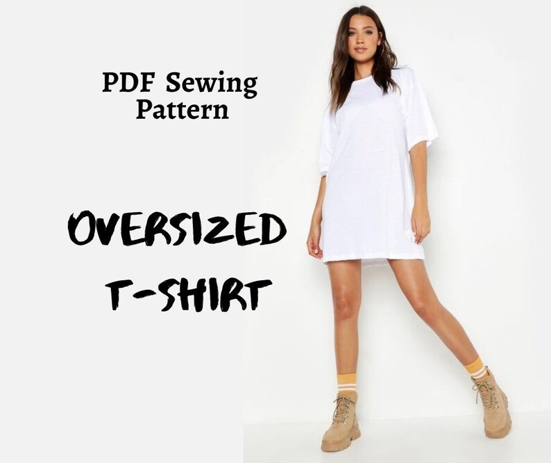 PDF Oversized Women Tee Sewing Pattern Instant download Etsy