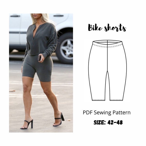 L-3XL Fashion Trend Biker shorts for women PDF Sewing Pattern | Easy sewing pattern