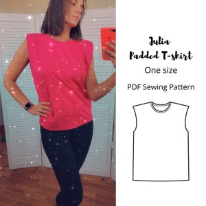 PDF Padded Shoulder T-shirt | Muscule tee | Instant download