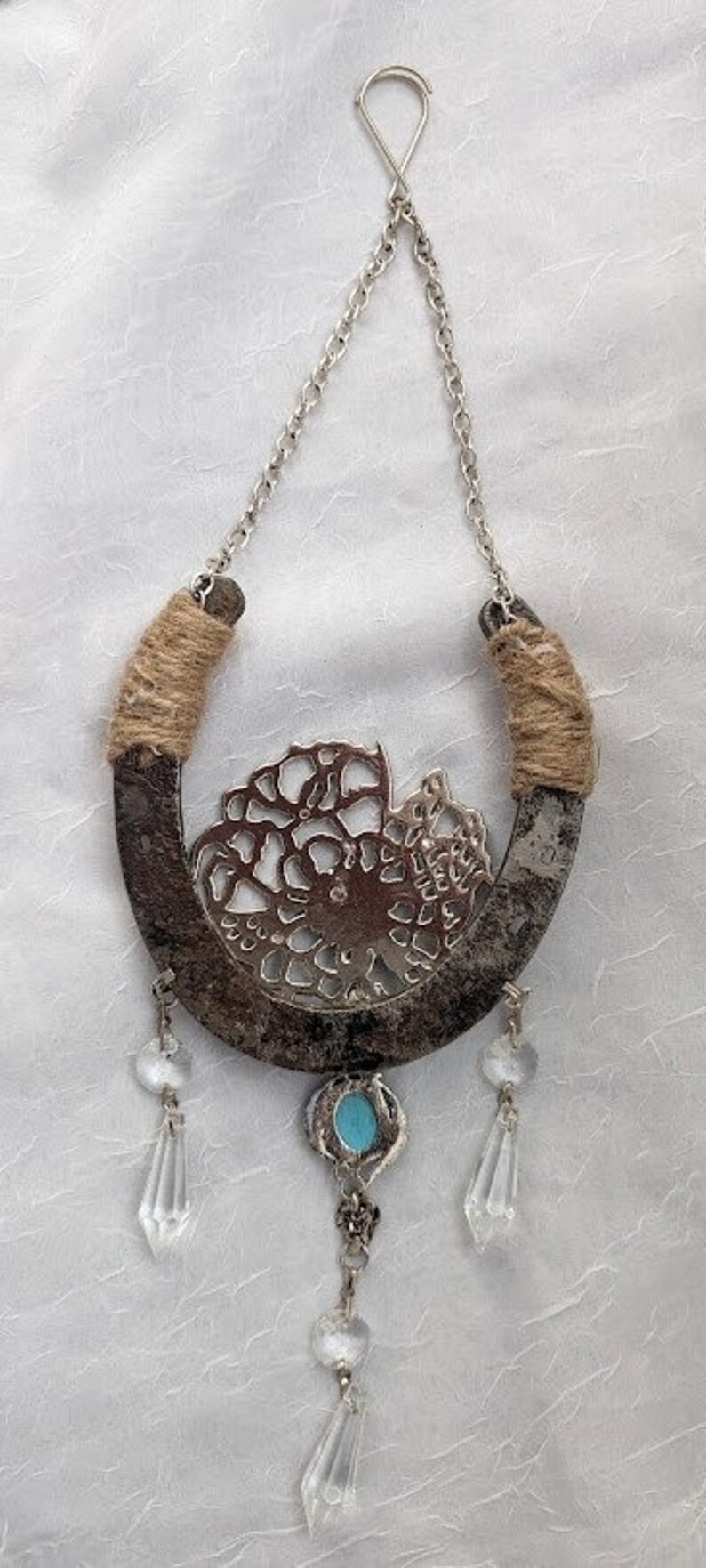 Horse Shoe Decor With Turquoise and Crystals Etsy