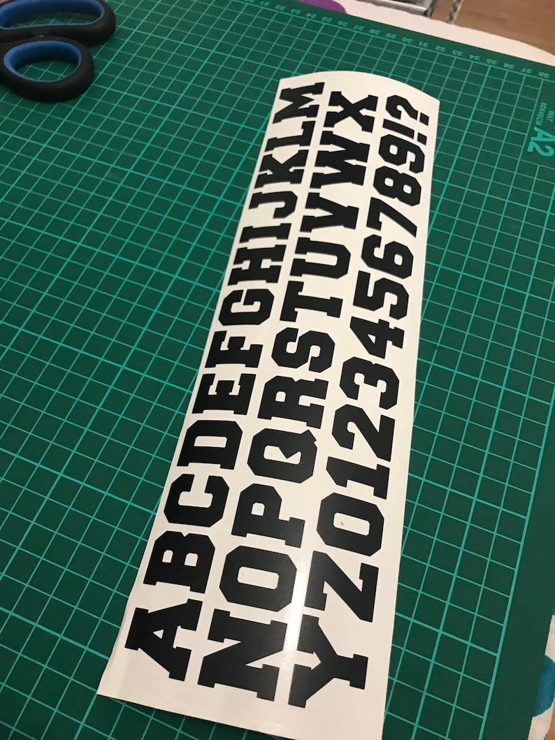 10 Sets of Varsity Font Alphabet Letters & Numbers Vinyl Decal Etsy