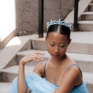 Ballet Headpiece Tiara - Aqua and Pearl