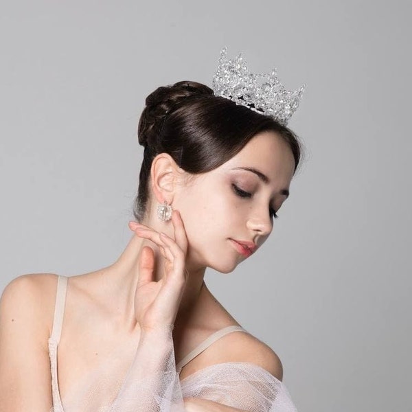 Ballet Headpiece Tiara - Clear White Crown